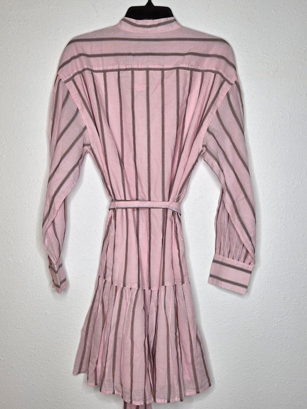 Lauren Ralph Lauren Striped Voile Blouson Sleeve Shirtdress Dress Rose Blush - Picture 2 of 7
